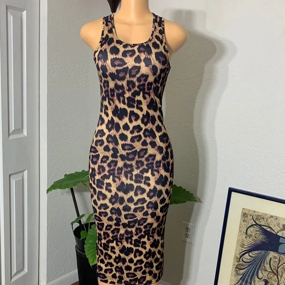 Leopard Print Bodycon Dress - Picture 3 of 4